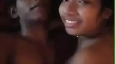 Desi young couple sucking boobs